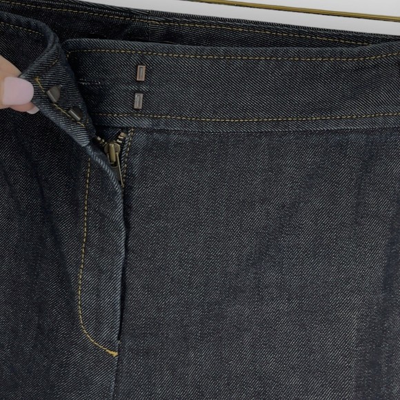 ✨SOLD✨Lafayette 148 New York Wide Leg Trouser Jeans Womens Dark Wash Size 6 - Picture 4 of 13